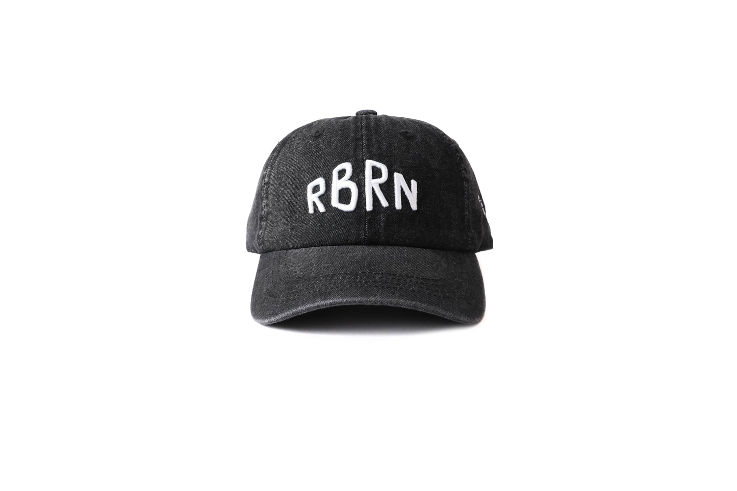 6 panels black denim cap