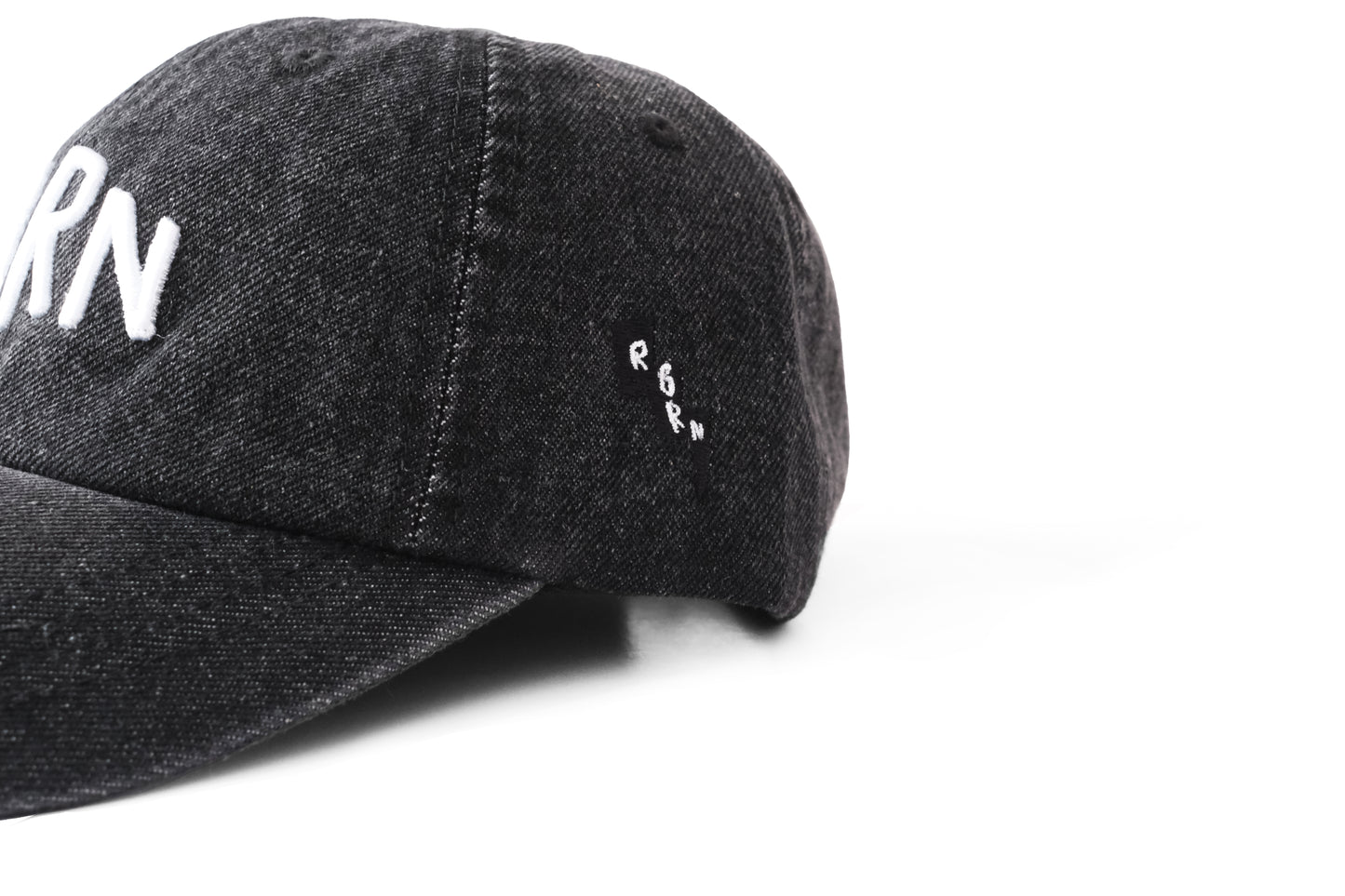 6 panels black denim cap
